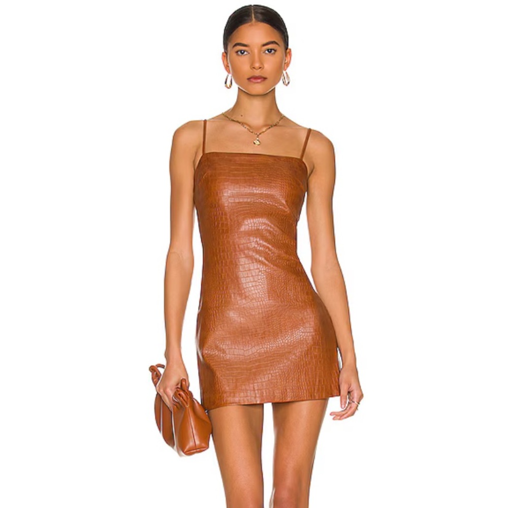 Bardot Croc Tan Mini Dress